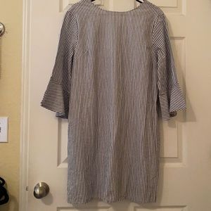 Seersucker long sleeve dress